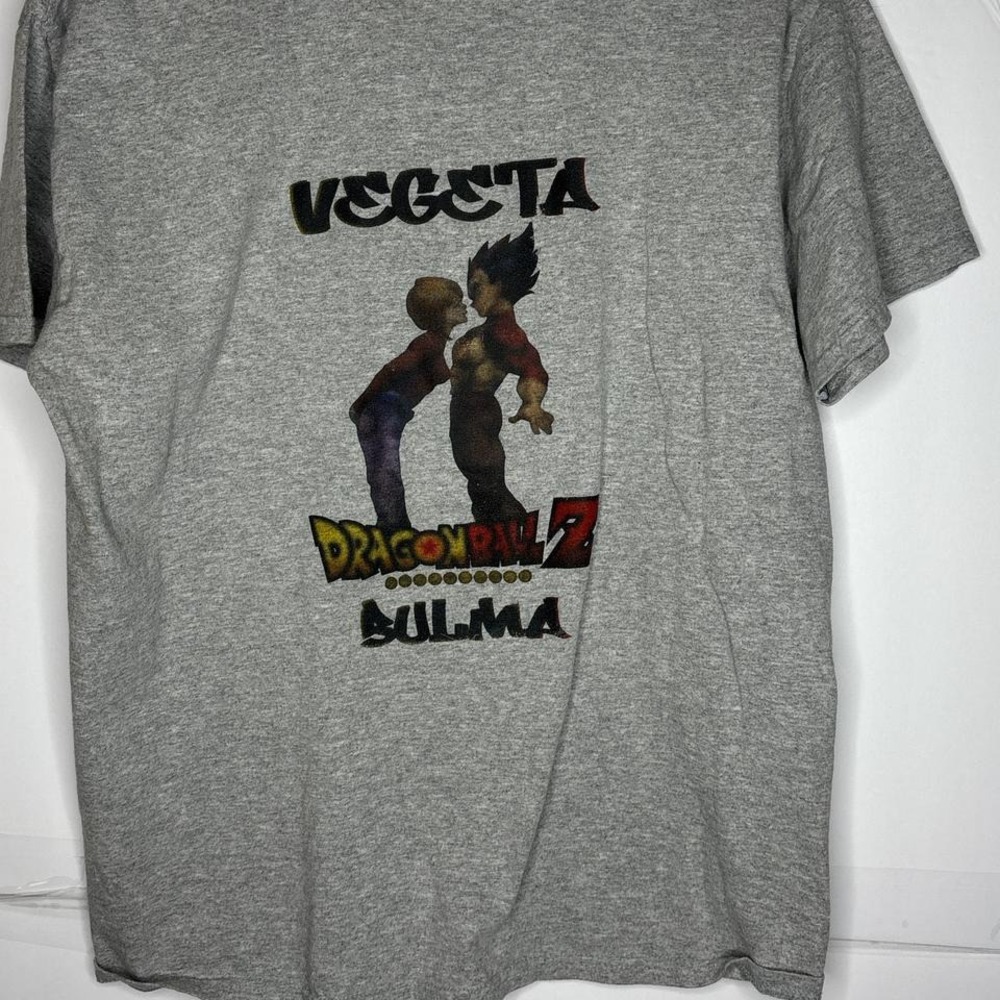 Grey and black Dragonball‎ Z Vegeta and Bulma tee